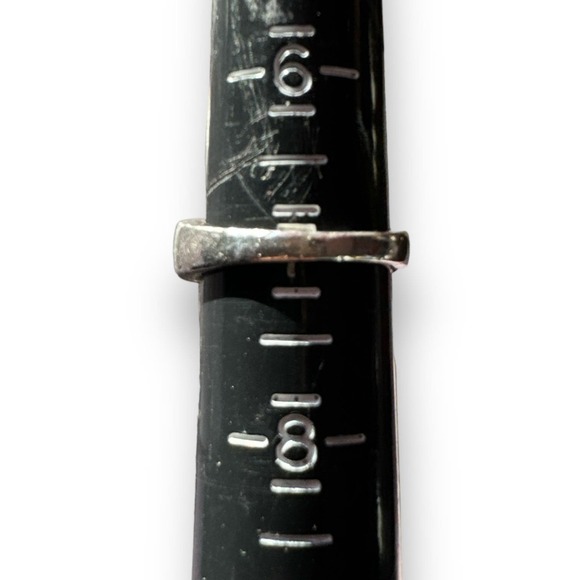 Diamond Ring Double Cluster Sterling Silver Statement "Mom" Carved Open Heart 7 - Picture 11 of 12